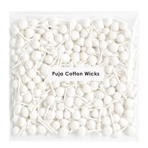traditional round cotton wicks (batti) – soft absorbent cotton for oil lamps, diyas & religious ceremonies